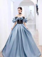Classic Lolita High-end Blue Evening French Light Luxury Birthday Princess Performance Premium Dress