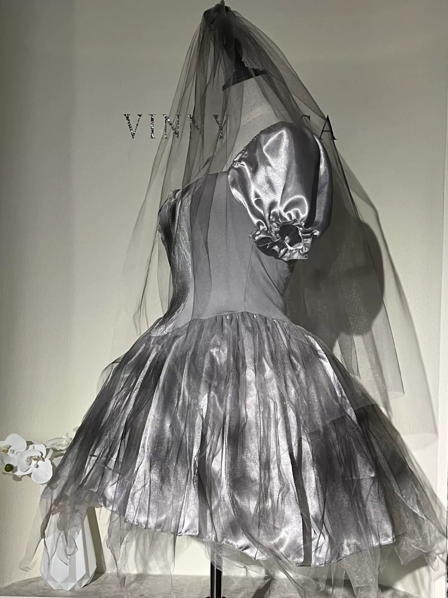Gothic Lolita Halloween Ghost Bride Costume for Women Zombie Vampire Scary Cosplay Dress
