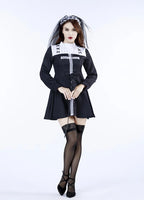Goth Lolita Nun Dress Black Evil Vampire Ghost Oktoberfest Halloween Cosplay Dresses