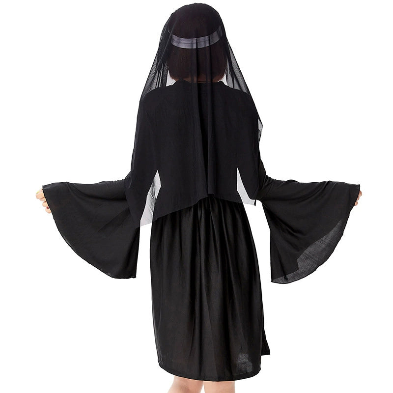 [Pre]Goth Lolita Black Choir Cross Nun Dress Halloween Cosplay Dresses