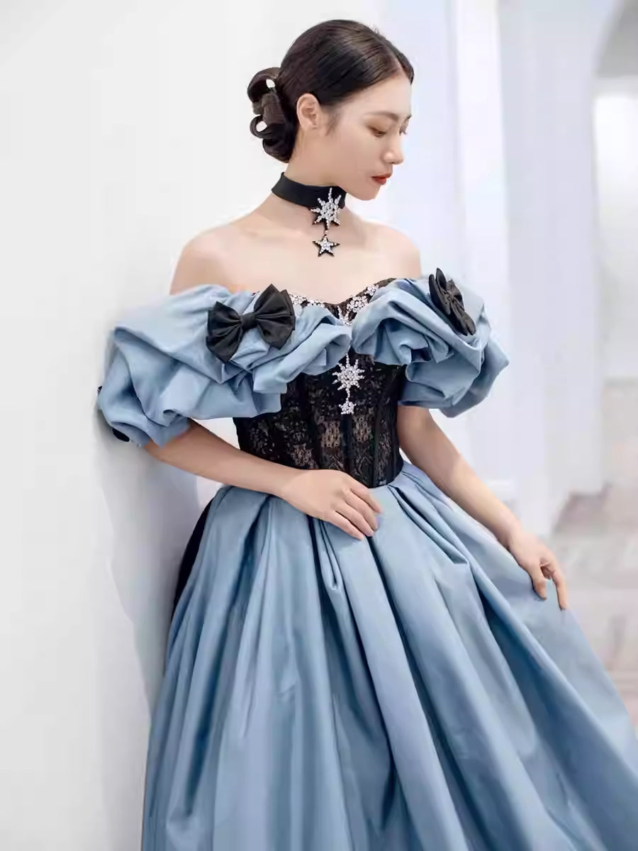 Classic Lolita High-end Blue Evening French Light Luxury Birthday Princess Performance Premium Dress