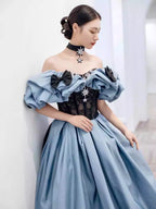 Classic Lolita High-end Blue Evening French Light Luxury Birthday Princess Performance Premium Dress