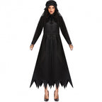 Gothic Lolita Halloween Vampire Witch Costume for Women Dark Bat Ghost Bride Cosplay Dress