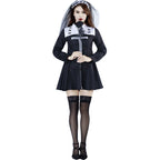 Goth Lolita Nun Dress Black Evil Vampire Ghost Oktoberfest Halloween Cosplay Dresses