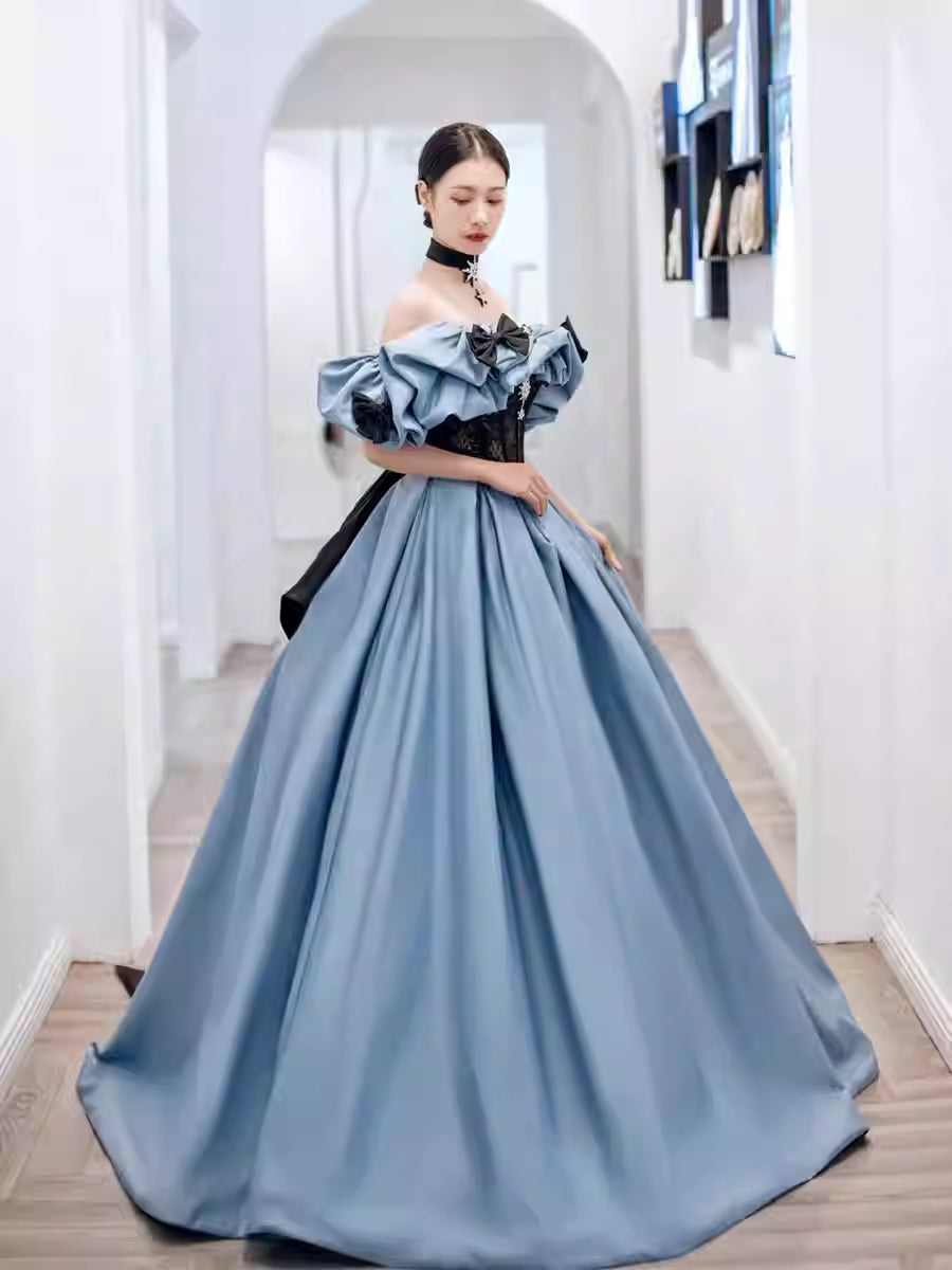 Classic Lolita High-end Blue Evening French Light Luxury Birthday Princess Performance Premium Dress