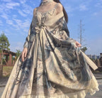 Oil Painting Print Elegant Lolita Dress Court Gorgeous Dream Suspender Dress Shawl Lolita Voyage