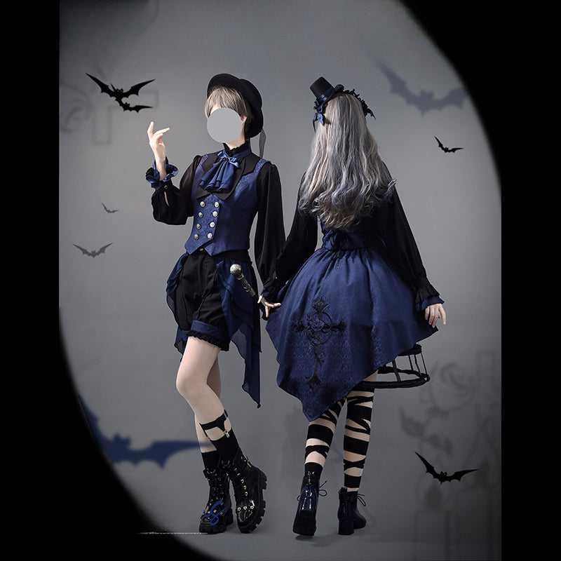 [Pre] Ouji Fashion Dark Blue Set Lolita Prince Outfit