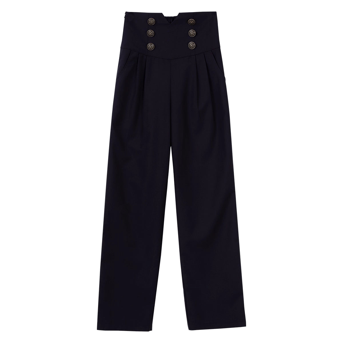 Crafted with aristocratic darkness, these tailored trousers blend Gothic romance and Victorian structure. The sharp lines and subtle brocade textures evoke a vampiric elegance, while functional details like hidden pockets and adjustable fastenings merge historical drama with modern wearability. Designed to pair with ruffled blouses and ornate coats, they anchor a hauntingly refined Ouji ensemble for winter nights shrouded in poetic mystery.