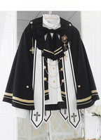 Ouji Fashion Goth Lolita Blouse Shorts Set Black White Gothic Lolita Ruffled Ensemble