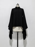 Ouji Fashion Goth Lolita Cape Pointed Neck Retro Chinese Style Design Big Sleeve Inner Shirt Elegant Style
