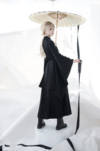 Ouji Fashion Goth Lolita Cape Pointed Neck Retro Chinese Style Design Big Sleeve Inner Shirt Elegant Style