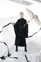 Ouji Fashion Goth Lolita Cape Pointed Neck Retro Chinese Style Design Big Sleeve Inner Shirt Elegant Style