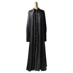 Ouji Fashion Black Green Goth Coat Shorts Set Tailored Handsome Vest