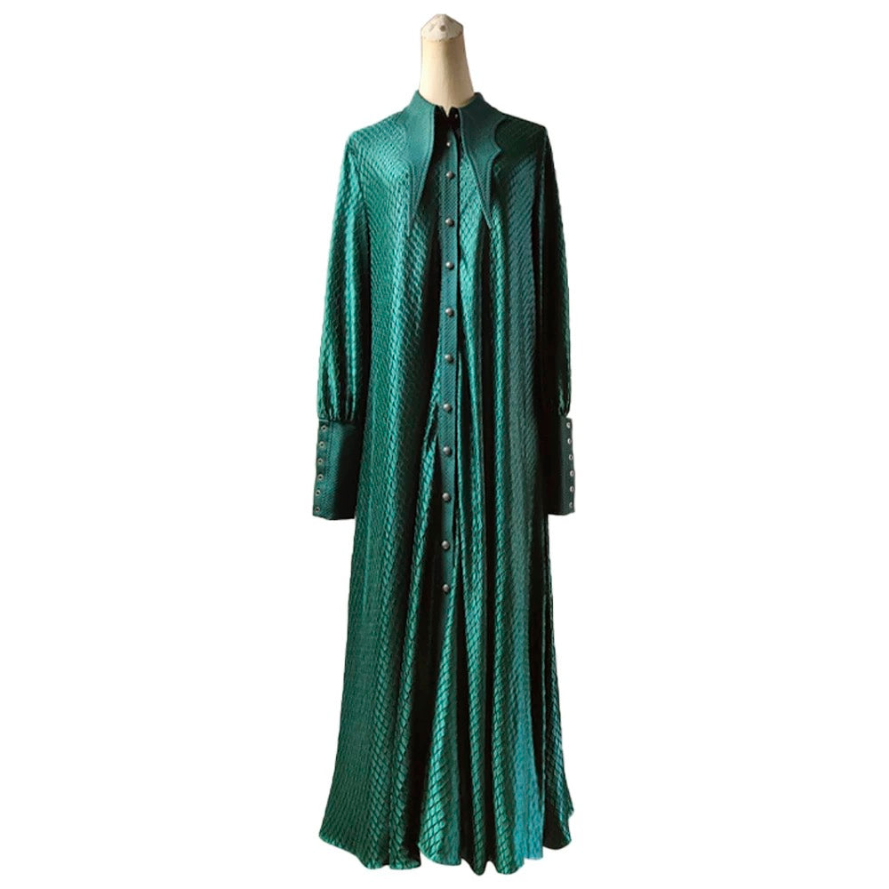 Ouji Fashion Black Green Goth Coat Shorts Set Tailored Handsome Vest