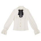 Ouji Fashion Gothic Regal Lolita Ensemble Black Gold Embroidered Tailcoat Ruffled Blouse Tailored Pants