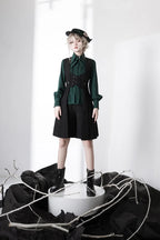 Ouji Fashion Lolita Black Vintage Medieval Vest Elegant Royal Style Shorts