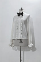 [Pre]Ouji Fashion Lolita Vintage Medieval Prince Style Black Cape Shirt Set Elegant Gothic Style Blouse Shirt