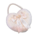 Lolita Bag Oversized Bow Love Plush Handbag Pearl Chain Jk Lolita Accessories