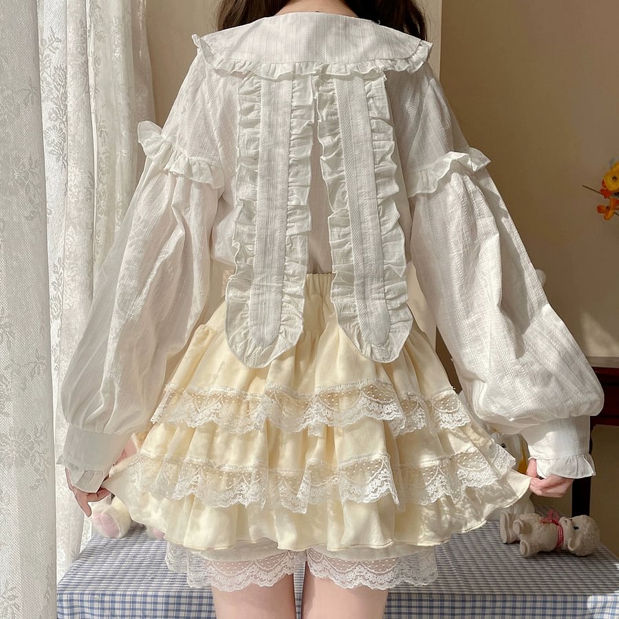 Pale Yellow Sweet Cute SK Lolita Cake Skirt