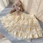 Pale Yellow Sweet Cute SK Lolita Cake Skirt