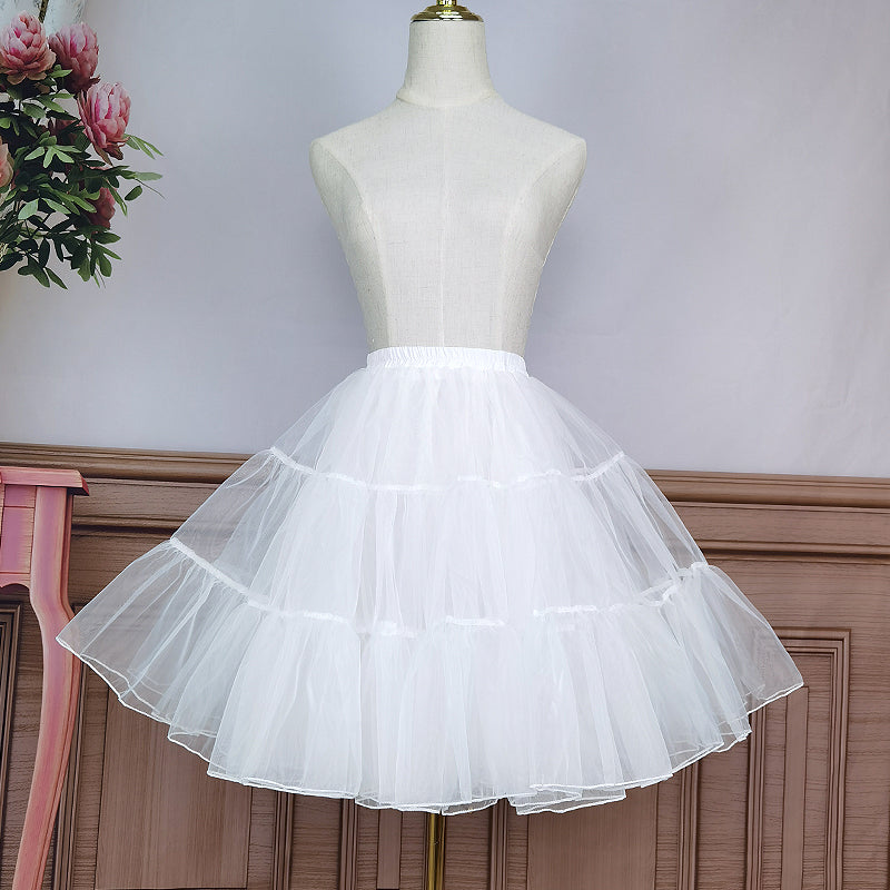 Petticoat Lolita 50cm Short Fluffy Cloud Crinoline Hoopless Soft Tulle Underskirt Daily Wear