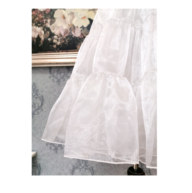 Petticoat Lolita 60cm Long Fluffy Crinoline Hoopless Soft Tulle Underskirt Hanfu Support Daily Wear