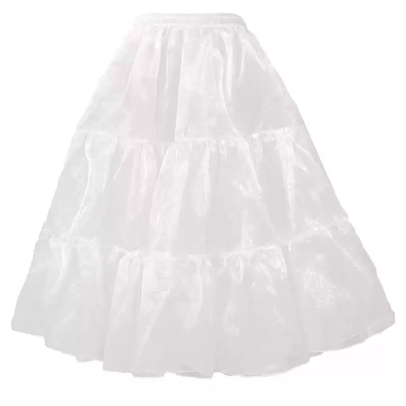 Petticoat Lolita 60cm Long Fluffy Crinoline Hoopless Soft Tulle Underskirt Hanfu Support Daily Wear