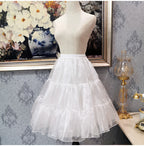 Petticoat Lolita 60cm Long Fluffy Crinoline Hoopless Soft Tulle Underskirt Hanfu Support Daily Wear