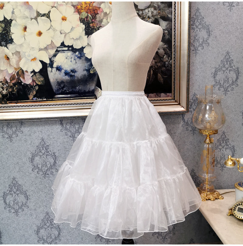 Petticoat Lolita 60cm Long Fluffy Crinoline Hoopless Soft Tulle Underskirt Hanfu Support Daily Wear