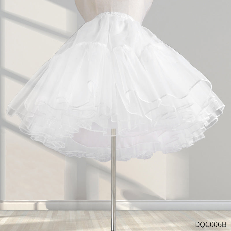 Petticoat Lolita Soft Fishbone pattern Hoopless Crinoline Adjustable Under skirt for Hanfu Ma Mian Skirt Light Fluffy