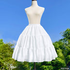 Petticoat Lolita Soft Fishbone pattern Hoopless Crinoline Adjustable Under skirt for Hanfu Ma Mian Skirt Light Fluffy