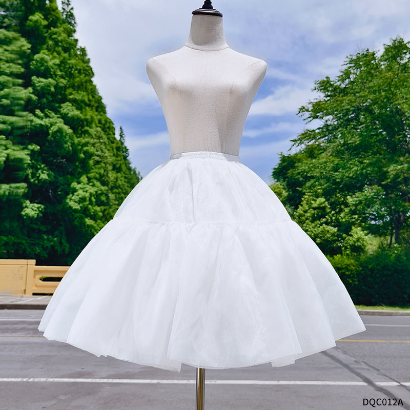 Petticoat Lolita Soft Fishbone pattern Hoopless Crinoline Adjustable Under skirt for Hanfu Ma Mian Skirt Light Fluffy