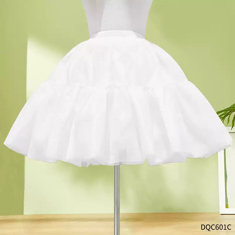 Petticoat Lolita Soft White Hoopless Crinoline Adjustable Under skirt for Hanfu Ma Mian Skirt Light Fluffy 35CM to 60CM