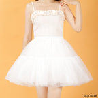 Designed for seamless integration with traditional and modern styles, this petticoat combines practicality with elegance. Its hoopless soft tulle construction provides natural lightweight support without rigidity, while the adjustable length ensures versatile wear under Hanfu, Lolita dresses, or Ma Mian skirts. The subtle fullness enhances silhouettes gracefully, offering comfort and ease for daily wear while preserving the poetic flow of traditional aesthetics.