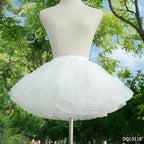 Designed for seamless integration with traditional and modern styles, this petticoat combines practicality with elegance. Its hoopless soft tulle construction provides natural lightweight support without rigidity, while the adjustable length ensures versatile wear under Hanfu, Lolita dresses, or Ma Mian skirts. The subtle fullness enhances silhouettes gracefully, offering comfort and ease for daily wear while preserving the poetic flow of traditional aesthetics.