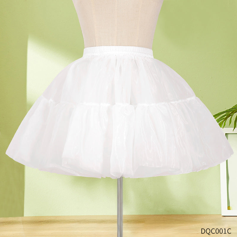Petticoat Lolita Soft White Hoopless Crinoline Adjustable Under skirt for Hanfu Ma Mian Skirt Light Fluffy 35CM to 60CM