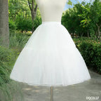 Petticoat Lolita Soft White Hoopless Crinoline Adjustable Under skirt for Hanfu Ma Mian Skirt Light Fluffy 80CM