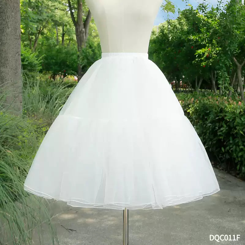 Petticoat Lolita Soft White Hoopless Crinoline Adjustable Under skirt for Hanfu Ma Mian Skirt Light Fluffy 80CM