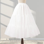 Petticoat Lolita Soft White Hoopless Crinoline Adjustable Under skirt for Hanfu Ma Mian Skirt Light Fluffy 80CM