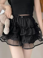 Petticoats Apricot Black Lolita Pumpkin Shorts Builtin Petticoat Layered Cake Skirt Anti See Through Under skirt