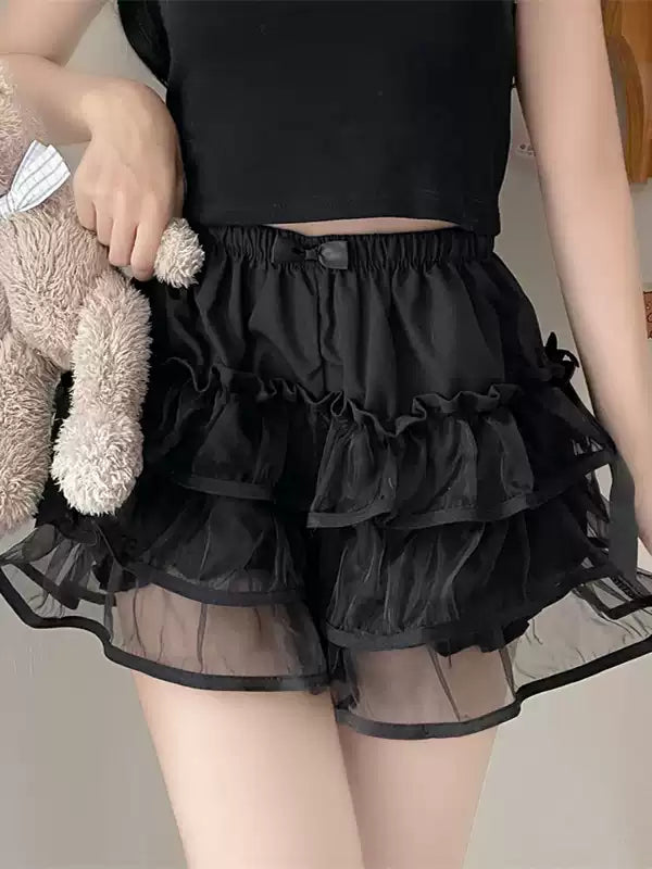 Petticoats Apricot Black Lolita Pumpkin Shorts Builtin Petticoat Layered Cake Skirt Anti See Through Under skirt