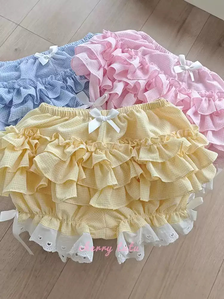 Petticoats Cherry Rabbit Blue Plaid Pumpkin Shorts Cake Layered Skirt with Petticoat