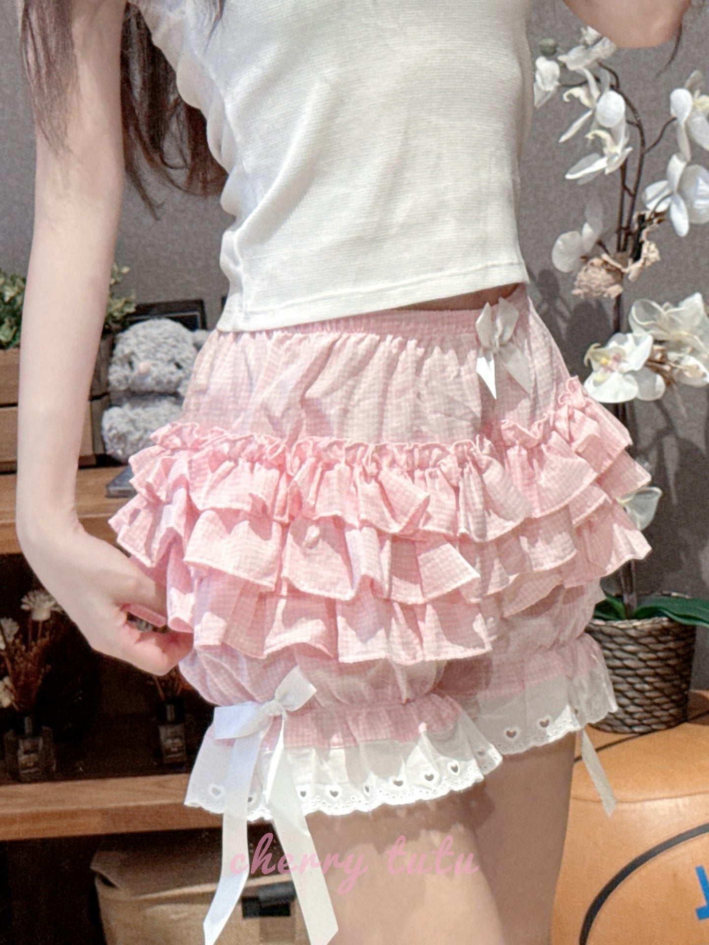Petticoats Cherry Rabbit Blue Plaid Pumpkin Shorts Cake Layered Skirt with Petticoat