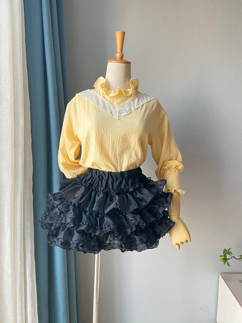 Petticoats In Black White Organza Lolita Pumpkin Safety Shorts Cake Skirt Anti See Through JK Short Dress