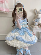 Pink Cute Sweet Wind Lolita Dress Spring and Summer Cream Lasagna Jsk Suspender Dress