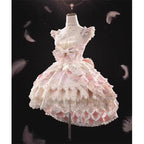 Pink Dress Jsk Sweet Flower Marriage Heavy Industry Dress Trailing