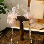 Lolita Hair Accessory Pink Flowers Pearls Fairy Princess Elegant Hair Clips Bridal Hairpins