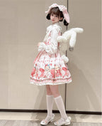 Pink Rabbit Berry Printing Sweet Lolita JSK Pink Lolita Dress