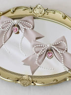 Pink Rose Lolita Outfit Hair Accessory Bowknot Hairpin Hat Hairband Elegant Sweet