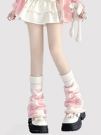 Pink Striped Knee Socks Star Pearl Wool Knitted Socks Lolita Stacking Socks Lolita Stockings Lolita Accessories